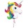 Einhorn Ballon XXL Regenbogen Folienballon 83 x 73 cm