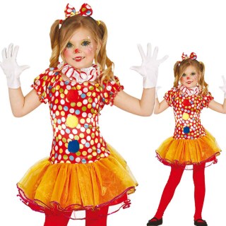 Clownskostüm Mädchen  Clown Kinderkostüm 3 - 4 Jahre, 95 - 100 cm