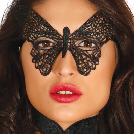 Schmetterling Maske mit Spitze Falter Augenmaske schwarz