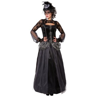 Gothic Queen Kostüm Schwarze Königin Kleid 38/40 (S/M)