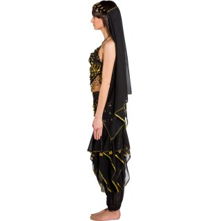 NET TOYS Orientalische Handkette Mit Ring – 1001 Nacht Gold, Armband Für Bauchtanz, Kostüm-Zubehör Für Fasching & Karneval