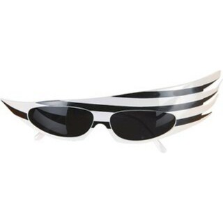Rockstar Brille Popstar Partybrille schwarz-weiß