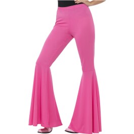 70er Jahre Hose mit Schlag Schlaghose Damen pink