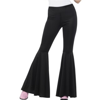 Schwarze Schlaghose Damen  70er Jahre Hose mit Schlag S/M (34 - 40)
