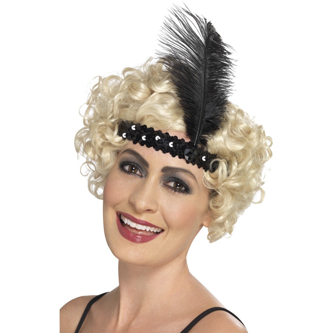 NET TOYS 20er Jahre Kopfschmuck Charleston Haarband Mit Feder In Gold - Gatsby Flapper Haarschmuck Für Mottoparties, Karneval & Silvester