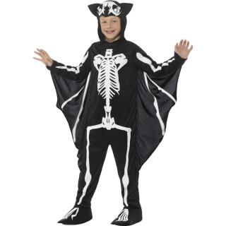 Fledermaus Kostüm Kind Kinderkostüm Skelett S, 4 - 6 Jahre, 115 - 128 cm