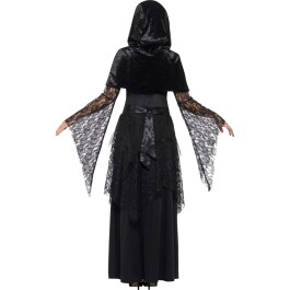 Schwarze Zauberin Kostüm dunkle Magierin Damenkostüm S (34/36)