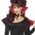 Vampirumhang mit Stehkragen  Halloween Kostüm Damen rot-schwarz