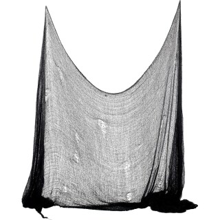 Halloween Deko Tuch gruseliges Lumpengewebe schwarz 75 x 300 cm