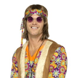 John Lennon Hippiebrille Hippie Sonnenbrille lila