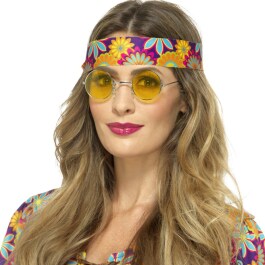 John Lennon Hippiebrille Hippie Sonnenbrille gelb