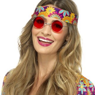 Hippie Sonnenbrille John Lennon Hippiebrille rot