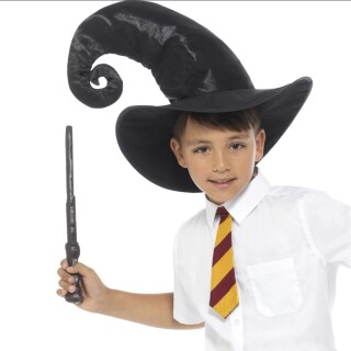 Zauberer Kostüm Set für Kinder mit Hut, Krawatte und Zauberstab