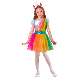 Einhorn Kinderkostüm Regenbogen Kleid