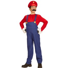 Kinder Super Mario Kostüm Faschingskostüm Klempner 140, 8 - 10 Jahre