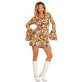 70er Jahre Hippie Kostüm Flower Power Kleid L (42/44)