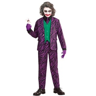 Joker Kinder Kostüm Bösewicht Halloweenkostüm 140, 8 - 10 Jahre