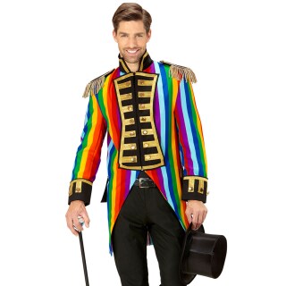 Regenbogen Frack Herren Zirkusdirektor Kostüm