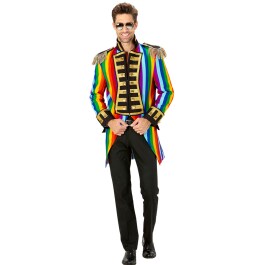 Regenbogen Frack Herren Zirkusdirektor Kostüm M (50)