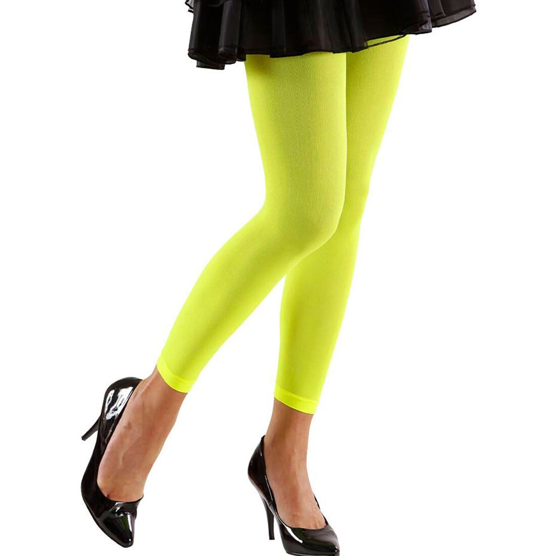 Neon-grüne Tiger-Leggings – Perfekt Für 80er/90er Mottoparty & Karneval