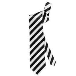 Krawatte schwarz-wei&szlig; gestreift Binder