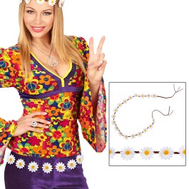 Hippie Blumengürtel  Damen Gürtel mit Gänseblümchen 140 cm