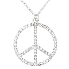 Hippie Halskette mit Strass Peace Kette