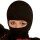 Kinder Ninja Maske Sturmhaube schwarz