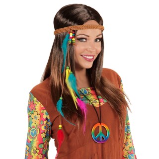Hippie Stirnband mit Federn  Indianer Kopfschmuck  bunt