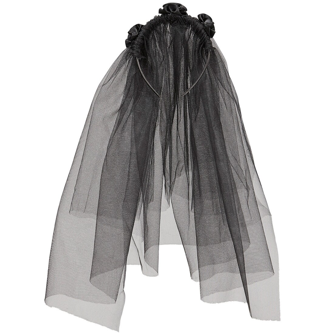 Schwarzer Schleier Braut Gothic Brautschleier Mit Rosen 7 49