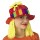 Clownsmütze mit Sonnenblume bunter Clownshut mit Haaren 59 cm