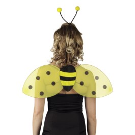 Bienenkostüm Set  mit  Haarreif und  Flügel gelb-schwarz
