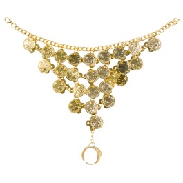 Orientalische Handkette mit Ring Baucht&auml;nzerin Handschmuck gold