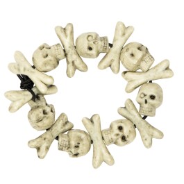 Totenkopf Skull Armband Knochen und Schädel Armkette