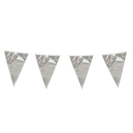 Party Girlande silber Wimpelkette Hochzeit 10 m