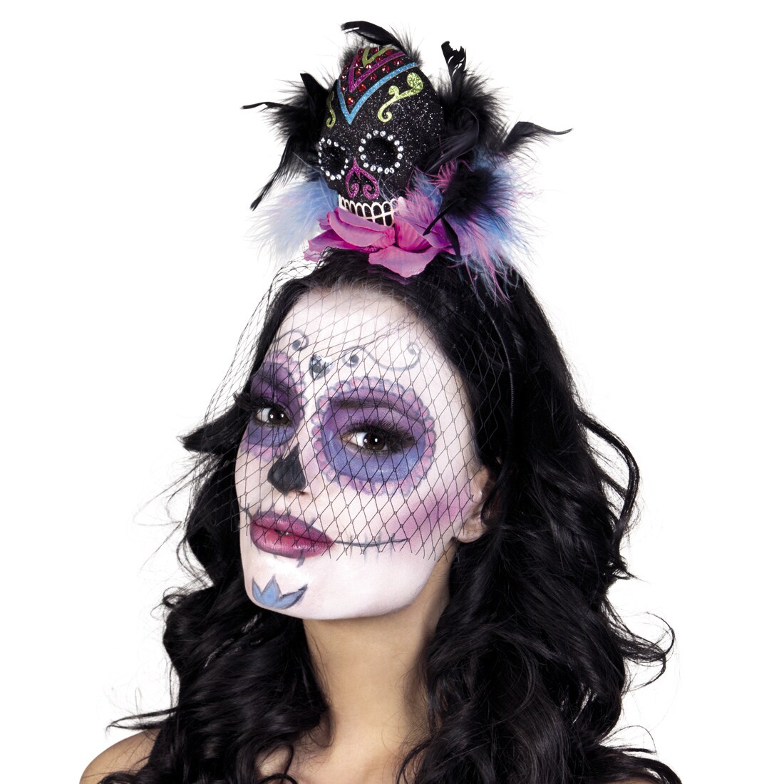 GTYARYUA Halloween Haarreif Kinder - Spinnennetz & Totenkopf Hexenhut | Karneval Kostüm Accessoire