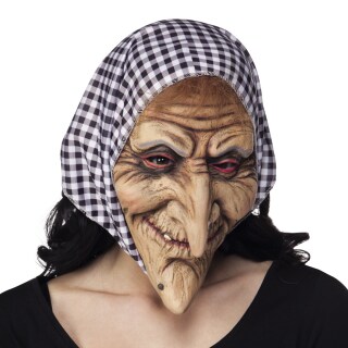 Hexenmaske mit Kopftuch Maske alte Frau