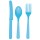 Grillbesteck Set mit Messer, Löffel und Gabel 24-teilig in hellblau