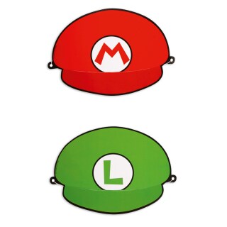 8 Partyhütchen Super Mario Brothers ca. 17 x 12 cm