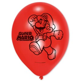 6 Latex-Ballons Super Mario Brothers ca. 22 cm