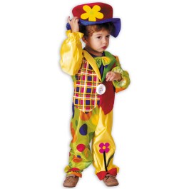 Niedliches Clown-Kostüm für Kinder Farbenfroh 3 - 4 Jahre, 99 - 104 cm