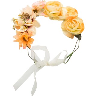 Verträumter Blumen-Kranz Haare Boho-Style Gelb