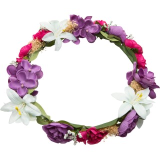 Verträumter Blumen-Kranz Haare Boho-Style Violett