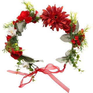 Verträumter Blumen-Kranz Haare Boho-Style Rot