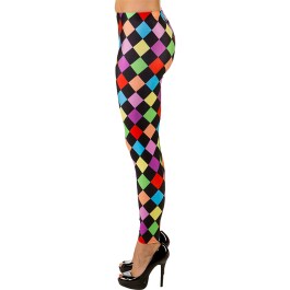 Bunte Damen-Leggings Karomuster L/XL (44 - 50)