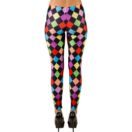 Bunte Damen-Leggings Karomuster L/XL (44 - 50)