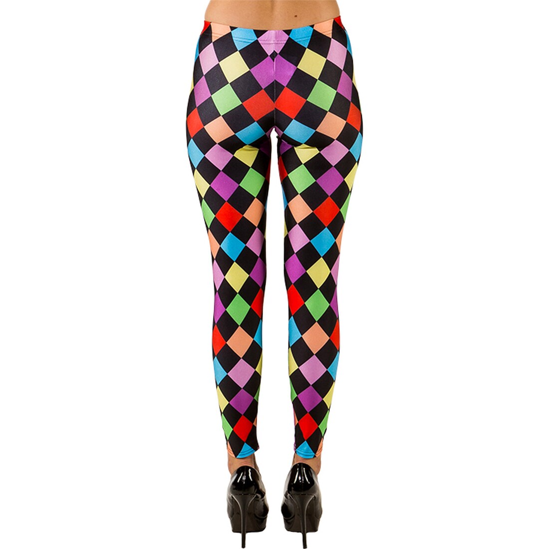 Bunte Damen-Leggings Karomuster S/M (36 - 42), 11,99