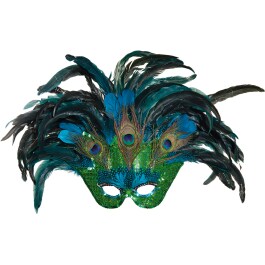 Venezianische Maske Pfau für Erwachsene ca. 40 x 60 cm