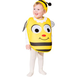 Niedliches Kostüm-Set Biene für Mädchen & Jungen Gelb-Schwarz 104, 3 - 4 Jahre