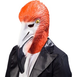 Auffällige Latexmaske für Erwachsene Flamingo
